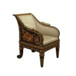 Ornate Library Armchair
