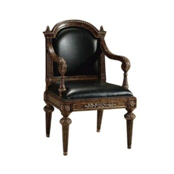Ornate Armchair with Carved Wood Frame