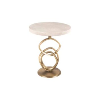 Ring Accent Table with Sculptural Metal Base