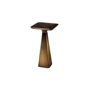 Square Top Tapered Accent Table in Aged Metallic Finish