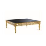 Luxury Baroque Coffee Table with Glass Top Antique Gold / Black