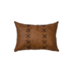 Whiskey Leather & Deerskin Lacing Pillow
