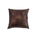 Distressed Leather Studded Pillow