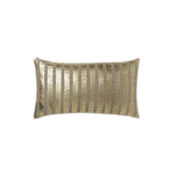 Metallic Gold and Grey Sovereign Stripe Pillow