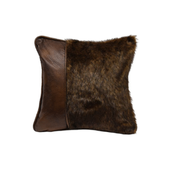 Hi End Accents Faux Leather & Fur Throw Pillow