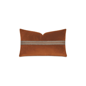 Multicolored Border Decorative Pillow in Orange