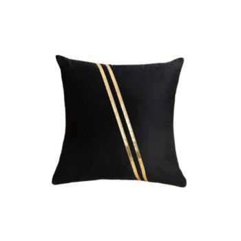 Golden Striped Square Pillow