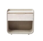 Modern Curved Nightstand with Drawer