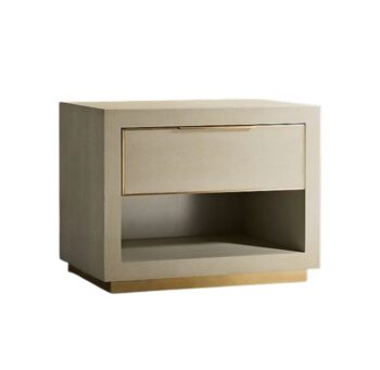 Modern Textured Nightstand with Drawer and Open Shelf