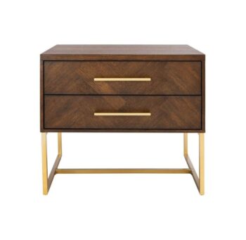 Modern Chevron Two-Drawer Nightstand