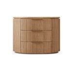 Modern Ribbed Three-Drawer Nightstand