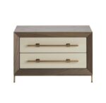 Modern Two-Tone Nightstand with Metal Legs