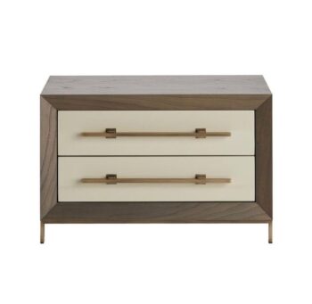 Modern Two-Tone Nightstand with Metal Legs