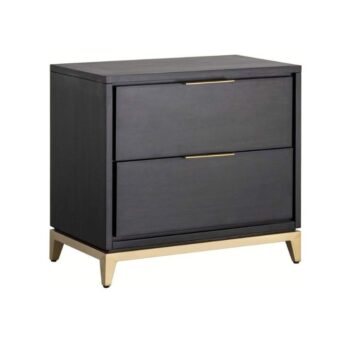 Modern Two-Tone Nightstand with Metal Legs
