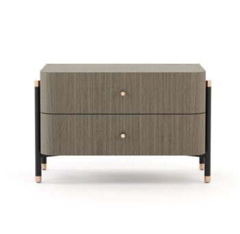 Modern Two-Tone Curved Nightstand