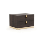 Modern Two-Tone Nightstand with Gold Base