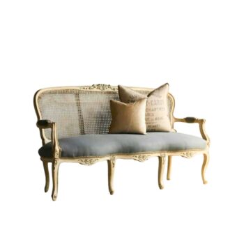 Vintage French Cane Occasional Sofa