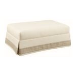 Ivory Embroidered Skirted Cocktail Ottoman