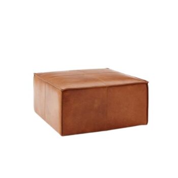 Leather Saddle Occasional Ottoman