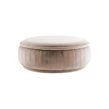 Pleated Round Occasional Ottoman