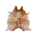 Speckled Brown & White Genuine Cowhide Rug with Natural Contour