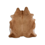 Brown Genuine Cowhide Rug with Central Spine and Natural White Edging