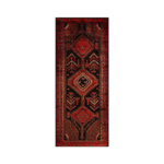 Persian-Style Rectangular Rug with Triple Diamond Medallions and Ornamental Border