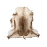 Natural Reindeer Hide Rug with Gradient Fur and Organic Silhouette
